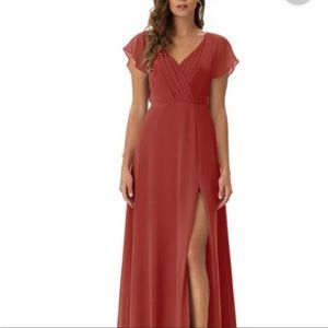 Azazie Rylee Terracotta Bridesmaid Prom Dress